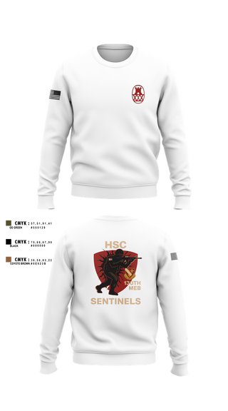 Crew Neck Sweatshirt, HSC 130th MEB, Army, Teamtime, Team time, sublimation, custom sports apparel, team uniforms, spirit wear, spiritwear, sports uniforms, custom shirts, team store, custom team store, fundraiser sports, apparel fundraiser