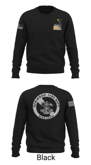 Crew Neck Sweatshirt, Benwood Fire Dept Dive, Fire Department, Teamtime, Team time, sublimation, custom sports apparel, team uniforms, spirit wear, spiritwear, sports uniforms, custom shirts, team store, custom team store, fundraiser sports, apparel fundraiser