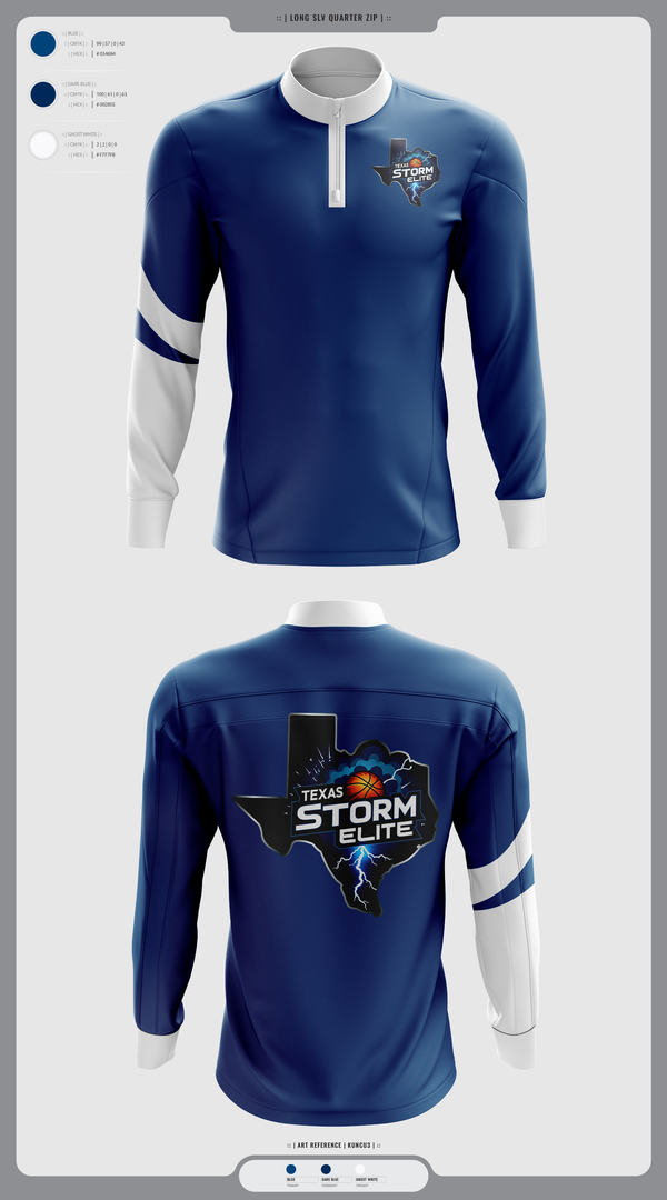 Quarter Zip Jacket, Texas Storm, Men's Basketball, Teamtime, Team time, sublimation, custom sports apparel, team uniforms, spirit wear, spiritwear, sports uniforms, custom shirts, team store, custom team store, fundraiser sports, apparel fundraiser