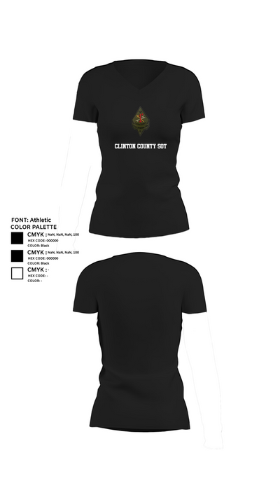 Clinton County SOT 49271130 Women's Short Sleeve V-neck Shirt - 23