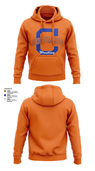 Hoodie, Columbus High School Wrestling, Wrestling, Teamtime, Team time, sublimation, custom sports apparel, team uniforms, spirit wear, spiritwear, sports uniforms, custom shirts, team store, custom team store, fundraiser sports, apparel fundraiser