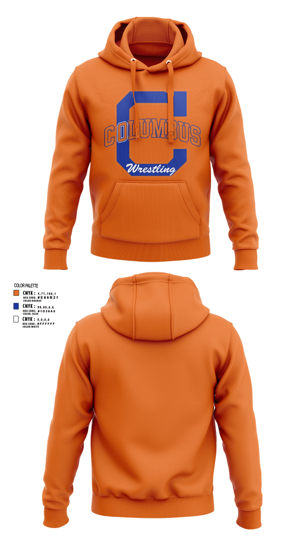 Hoodie, Columbus High School Wrestling, Wrestling, Teamtime, Team time, sublimation, custom sports apparel, team uniforms, spirit wear, spiritwear, sports uniforms, custom shirts, team store, custom team store, fundraiser sports, apparel fundraiser