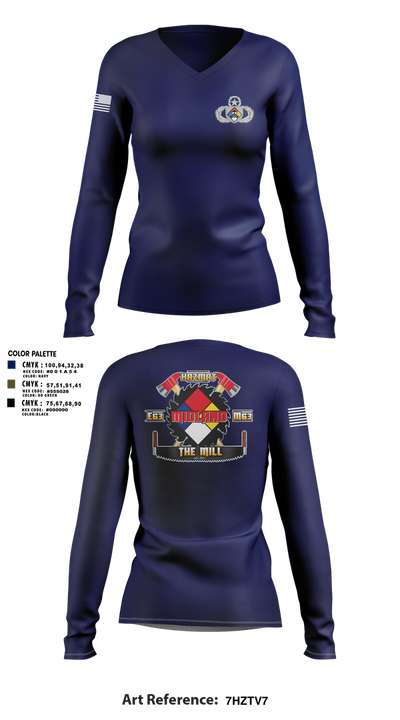Central Pierce Hazmat 51368601 Women's Long Sleeve V-neck Shirt - 1