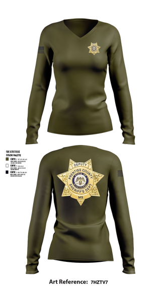 Womens Long Sleeve Vneck Shirt, Prentiss county sheriff department, Police, Teamtime, Team time, sublimation, custom sports apparel, team uniforms, spirit wear, spiritwear, sports uniforms, custom shirts, team store, custom team store, fundraiser sports, apparel fundraiser
