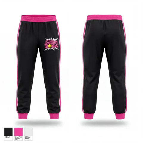 Sweatpants, Glitter Bombs, Softball, Teamtime, Team time, sublimation, custom sports apparel, team uniforms, spirit wear, spiritwear, sports uniforms, custom shirts, team store, custom team store, fundraiser sports, apparel fundraiser