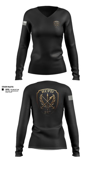 Womens Long Sleeve Vneck Shirt, Redwood City PD SRT, Police, Teamtime, Team time, sublimation, custom sports apparel, team uniforms, spirit wear, spiritwear, sports uniforms, custom shirts, team store, custom team store, fundraiser sports, apparel fundraiser