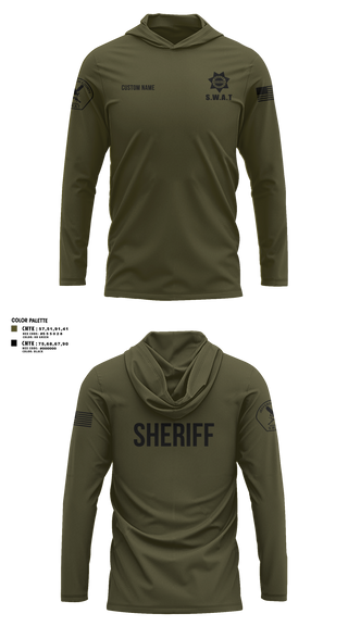Long Sleeve Performance Shirt with hood, Jefferson County Regional SWAT, , Teamtime, Team time, sublimation, custom sports apparel, team uniforms, spirit wear, spiritwear, sports uniforms, custom shirts, team store, custom team store, fundraiser sports, apparel fundraiser