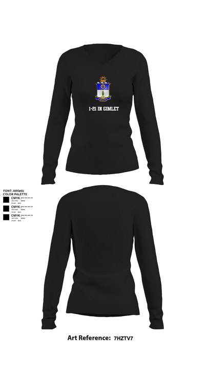 1-21 IN Gimlet 80367393 Women's Long Sleeve V-neck Shirt - 22