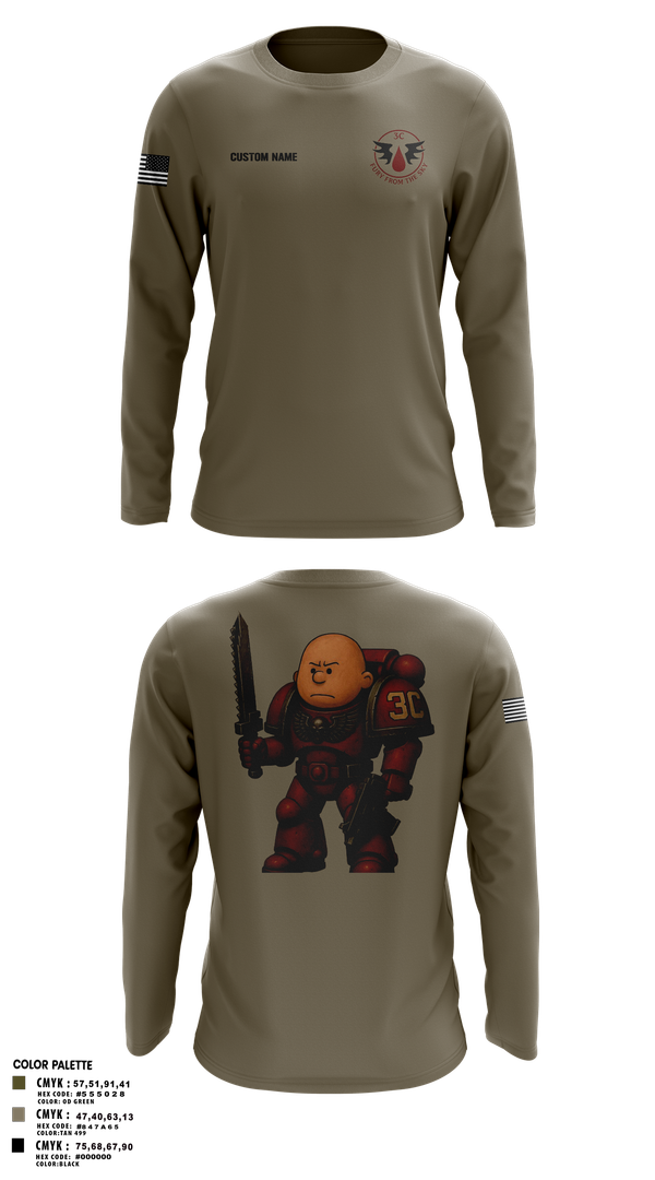 Long Sleeve Performance Shirt, CCo, 1-508PIR (OG), Army, Teamtime, Team time, sublimation, custom sports apparel, team uniforms, spirit wear, spiritwear, sports uniforms, custom shirts, team store, custom team store, fundraiser sports, apparel fundraiser