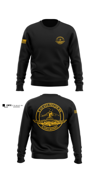 Crew Neck Sweatshirt, E co 4th recon bn, Marines, Teamtime, Team time, sublimation, custom sports apparel, team uniforms, spirit wear, spiritwear, sports uniforms, custom shirts, team store, custom team store, fundraiser sports, apparel fundraiser