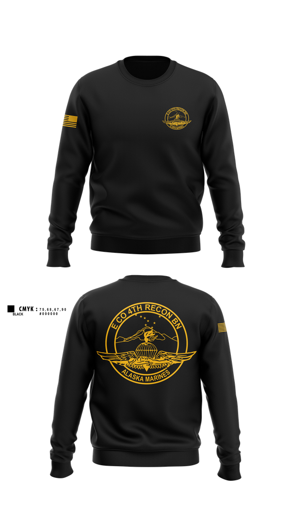 Crew Neck Sweatshirt, E co 4th recon bn, Marines, Teamtime, Team time, sublimation, custom sports apparel, team uniforms, spirit wear, spiritwear, sports uniforms, custom shirts, team store, custom team store, fundraiser sports, apparel fundraiser