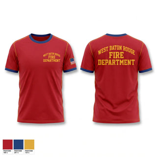 Old School Cotton Feel Shirt, West Baton Rouge Fire Department, Fire Department, Teamtime, Team time, sublimation, custom sports apparel, team uniforms, spirit wear, spiritwear, sports uniforms, custom shirts, team store, custom team store, fundraiser sports, apparel fundraiser