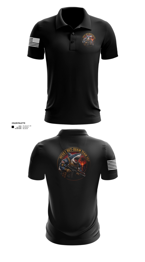 Short Sleeve Performance Polo, MESG-1 DET GUAM TEAM 707, Navy, Teamtime, Team time, sublimation, custom sports apparel, team uniforms, spirit wear, spiritwear, sports uniforms, custom shirts, team store, custom team store, fundraiser sports, apparel fundraiser