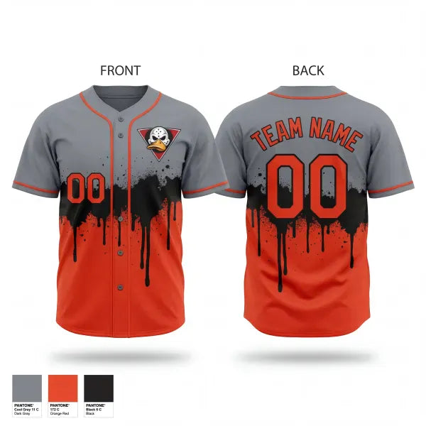 Full Button Baseball Jersey, Ducks, Softball, Teamtime, Team time, sublimation, custom sports apparel, team uniforms, spirit wear, spiritwear, sports uniforms, custom shirts, team store, custom team store, fundraiser sports, apparel fundraiser