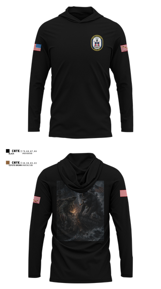 Long Sleeve Hooded Sun Shirt, USS Truxtun DDG 103, Navy, Teamtime, Team time, sublimation, custom sports apparel, team uniforms, spirit wear, spiritwear, sports uniforms, custom shirts, team store, custom team store, fundraiser sports, apparel fundraiser