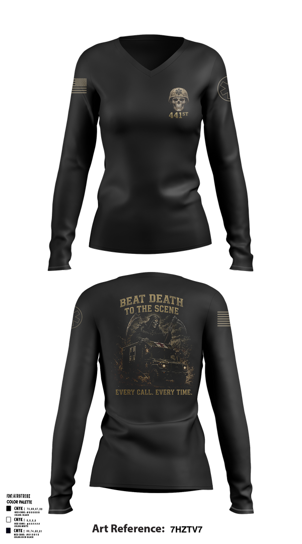 Womens Long Sleeve Vneck Shirt, 441, Army, Teamtime, Team time, sublimation, custom sports apparel, team uniforms, spirit wear, spiritwear, sports uniforms, custom shirts, team store, custom team store, fundraiser sports, apparel fundraiser