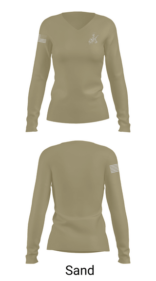 Womens Long Sleeve Vneck Shirt, University of Tampa Army ROTC, , Teamtime, Team time, sublimation, custom sports apparel, team uniforms, spirit wear, spiritwear, sports uniforms, custom shirts, team store, custom team store, fundraiser sports, apparel fundraiser