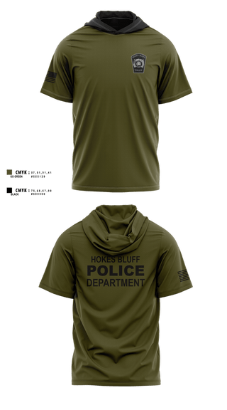 Short Sleeve Performance Shirt with hood, HOKES BLUFF POLICE DEPARTMENT, Police, Teamtime, Team time, sublimation, custom sports apparel, team uniforms, spirit wear, spiritwear, sports uniforms, custom shirts, team store, custom team store, fundraiser sports, apparel fundraiser