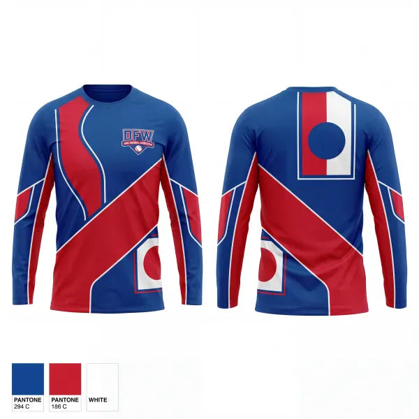 Long Sleeve Performance Shirt, DFW Adult Baseball Association, Baseball, Teamtime, Team time, sublimation, custom sports apparel, team uniforms, spirit wear, spiritwear, sports uniforms, custom shirts, team store, custom team store, fundraiser sports, apparel fundraiser