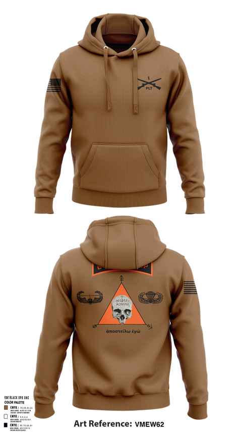 Hoodie, 1st PLT B Co 1-173IN, , Teamtime, Team time, sublimation, custom sports apparel, team uniforms, spirit wear, spiritwear, sports uniforms, custom shirts, team store, custom team store, fundraiser sports, apparel fundraiser