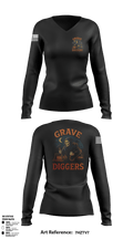 Grave Diggers Team 1 Women's Long Sleeve V-neck Shirt - 3