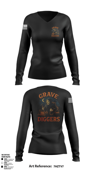 Womens Long Sleeve Vneck Shirt, , Army, Teamtime, Team time, sublimation, custom sports apparel, team uniforms, spirit wear, spiritwear, sports uniforms, custom shirts, team store, custom team store, fundraiser sports, apparel fundraiser