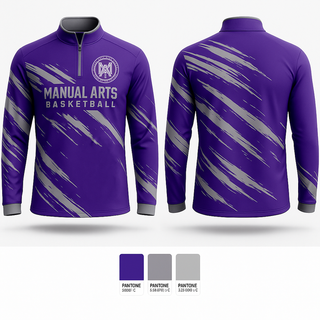 Quarter Zip Jacket, Manual Arts Basketball, Men's Basketball, Teamtime, Team time, sublimation, custom sports apparel, team uniforms, spirit wear, spiritwear, sports uniforms, custom shirts, team store, custom team store, fundraiser sports, apparel fundraiser