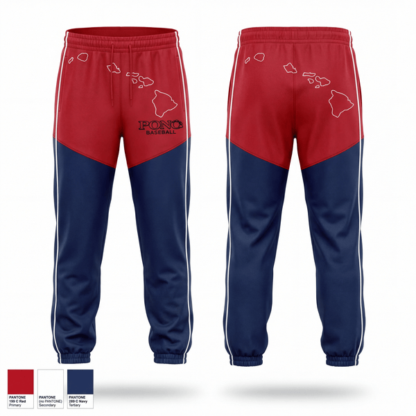 Sweatpants, Pono Baseball, Baseball, Teamtime, Team time, sublimation, custom sports apparel, team uniforms, spirit wear, spiritwear, sports uniforms, custom shirts, team store, custom team store, fundraiser sports, apparel fundraiser