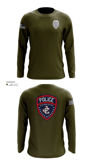 Long Sleeve Performance Shirt, Jefferson College Police Department, Police, Teamtime, Team time, sublimation, custom sports apparel, team uniforms, spirit wear, spiritwear, sports uniforms, custom shirts, team store, custom team store, fundraiser sports, apparel fundraiser