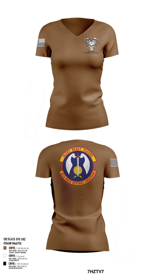 Women's Short Sleeve Vneck Shirt, 23 FSS823 Base Defense Squadron, , Teamtime, Team time, sublimation, custom sports apparel, team uniforms, spirit wear, spiritwear, sports uniforms, custom shirts, team store, custom team store, fundraiser sports, apparel fundraiser
