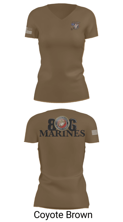806 Marines 13874790 Women's Short Sleeve V-neck Shirt - 8
