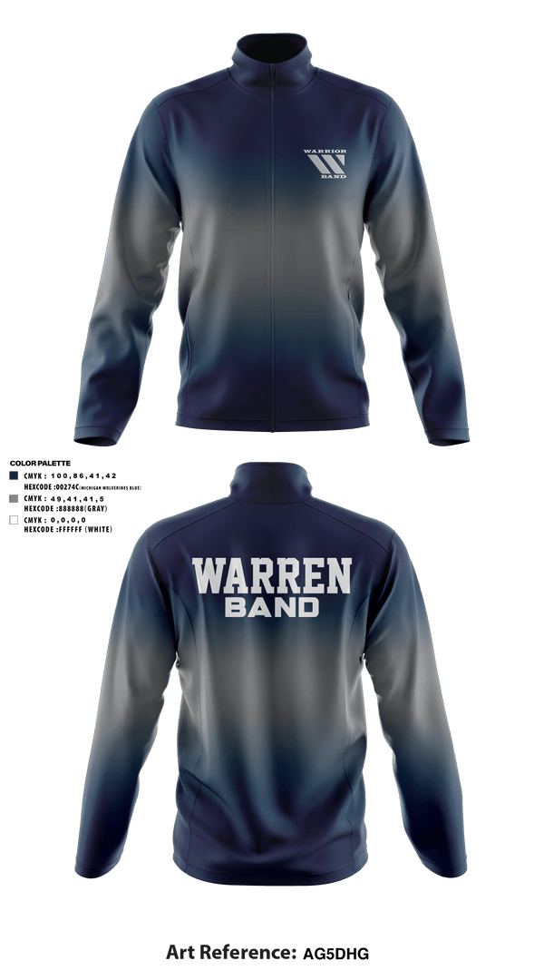 Fleece Jacket, Warren Band Boosters, Spirit Store, Teamtime, Team time, sublimation, custom sports apparel, team uniforms, spirit wear, spiritwear, sports uniforms, custom shirts, team store, custom team store, fundraiser sports, apparel fundraiser