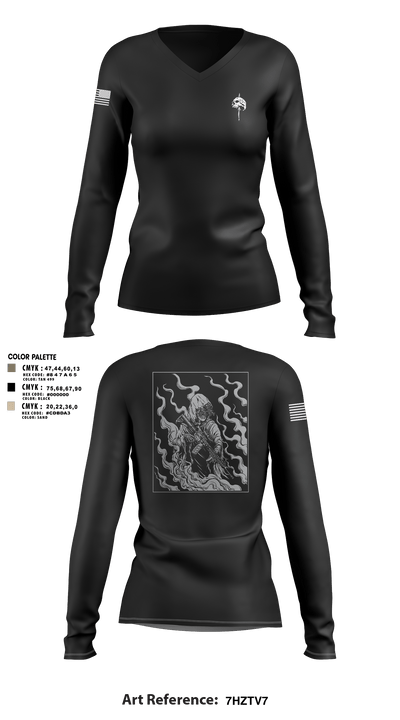 The Tac Shack 41305083 Women's Long Sleeve V-neck Shirt - 2