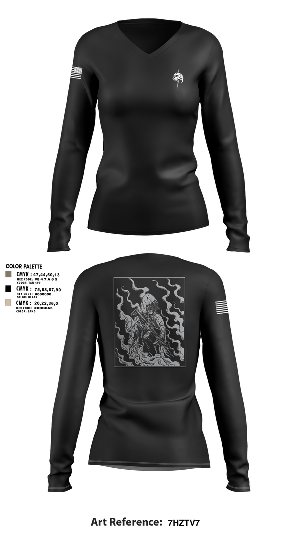 Women's Long Sleeve Vneck Shirt, The Tac Shack, Police, Teamtime, Team time, sublimation, custom sports apparel, team uniforms, spirit wear, spiritwear, sports uniforms, custom shirts, team store, custom team store, fundraiser sports, apparel fundraiser