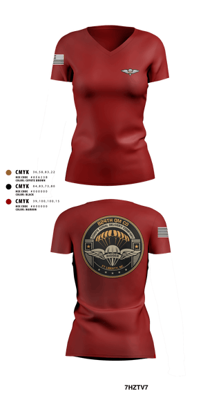 Women's Short Sleeve Vneck Shirt, 824th QM CO (CADC-A), Army, Teamtime, Team time, sublimation, custom sports apparel, team uniforms, spirit wear, spiritwear, sports uniforms, custom shirts, team store, custom team store, fundraiser sports, apparel fundraiser