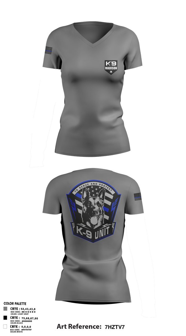 Women's Short Sleeve Vneck Shirt, K-9, , Teamtime, Team time, sublimation, custom sports apparel, team uniforms, spirit wear, spiritwear, sports uniforms, custom shirts, team store, custom team store, fundraiser sports, apparel fundraiser