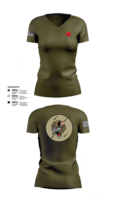 A co 1-111th MTRAco 1-111th secfor 26683697 Women's Short Sleeve V-neck Shirt - 2