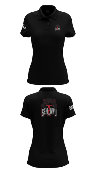 Women's Short Sleeve Performance Polo, SEHNWU, Fire Department, Teamtime, Team time, sublimation, custom sports apparel, team uniforms, spirit wear, spiritwear, sports uniforms, custom shirts, team store, custom team store, fundraiser sports, apparel fundraiser