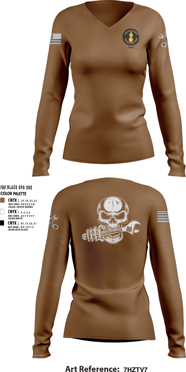 Women's Long Sleeve Vneck Shirt, FMT, Army, Teamtime, Team time, sublimation, custom sports apparel, team uniforms, spirit wear, spiritwear, sports uniforms, custom shirts, team store, custom team store, fundraiser sports, apparel fundraiser