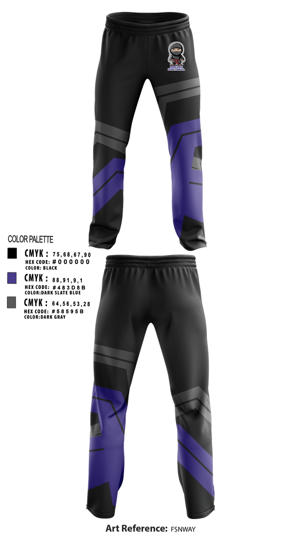 Sweatpants, Ninjas, Football, Teamtime, Team time, sublimation, custom sports apparel, team uniforms, spirit wear, spiritwear, sports uniforms, custom shirts, team store, custom team store, fundraiser sports, apparel fundraiser