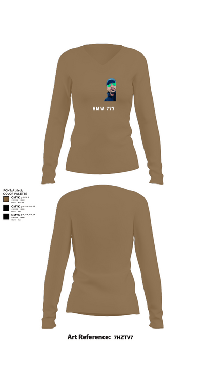 SMW 777 26525644 Women's Long Sleeve V-neck Shirt - 2