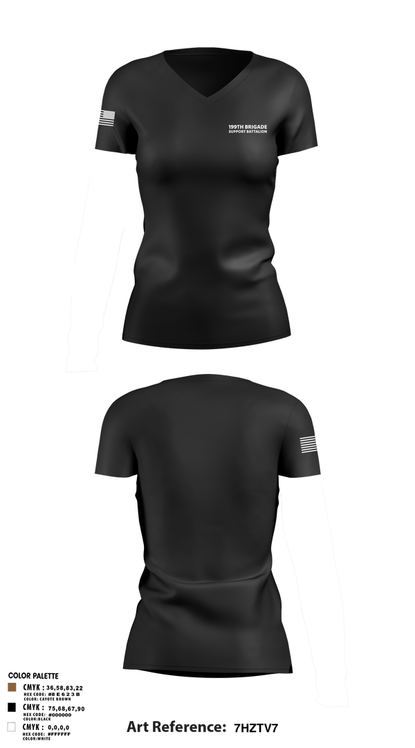 Women's Short Sleeve Vneck Shirt, 199th Brigade Support Battalion, National Guard, Teamtime, Team time, sublimation, custom sports apparel, team uniforms, spirit wear, spiritwear, sports uniforms, custom shirts, team store, custom team store, fundraiser sports, apparel fundraiser