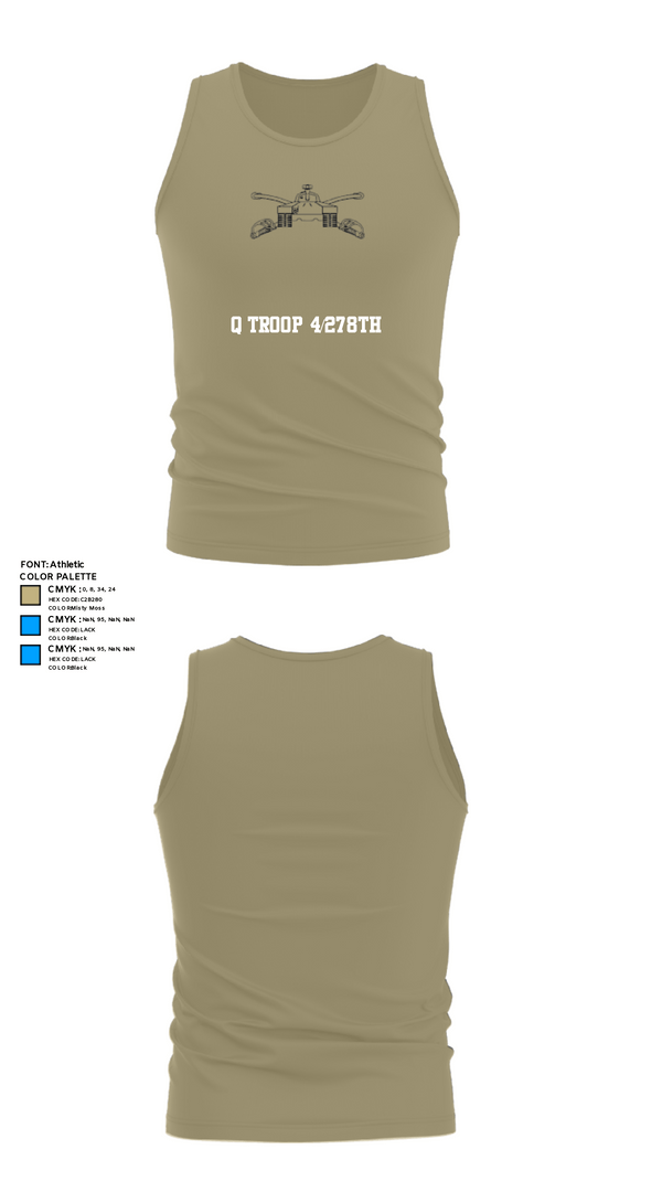 Tank Top, Q Troop 4/278th, Army, Teamtime, Team time, sublimation, custom sports apparel, team uniforms, spirit wear, spiritwear, sports uniforms, custom shirts, team store, custom team store, fundraiser sports, apparel fundraiser