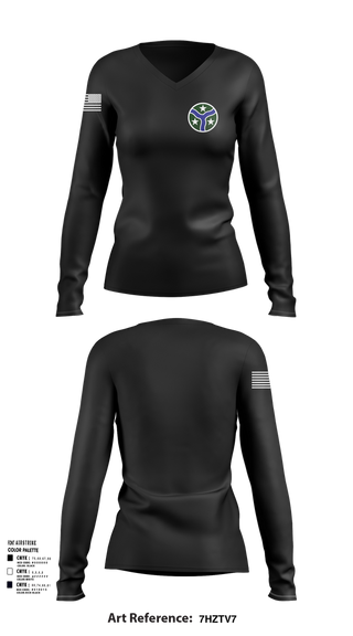 Womens Long Sleeve Vneck Shirt, 278th Armored Cavalry Regiment, National Guard, Teamtime, Team time, sublimation, custom sports apparel, team uniforms, spirit wear, spiritwear, sports uniforms, custom shirts, team store, custom team store, fundraiser sports, apparel fundraiser