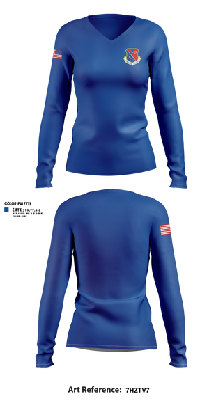 Womens Long Sleeve Vneck Shirt, Tx-782nd, Air Force, Teamtime, Team time, sublimation, custom sports apparel, team uniforms, spirit wear, spiritwear, sports uniforms, custom shirts, team store, custom team store, fundraiser sports, apparel fundraiser