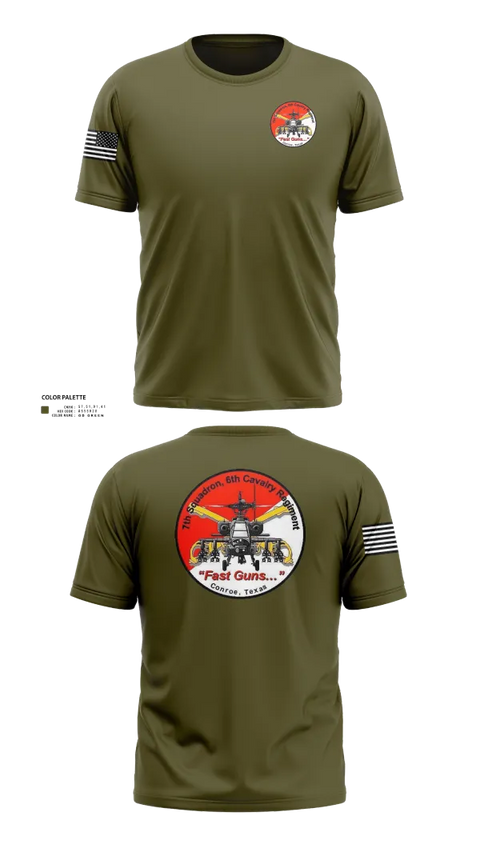 Old School Cotton Feel Shirt, 7th Squadron, Sixth Cavalry Regiment, , Teamtime, Team time, sublimation, custom sports apparel, team uniforms, spirit wear, spiritwear, sports uniforms, custom shirts, team store, custom team store, fundraiser sports, apparel fundraiser