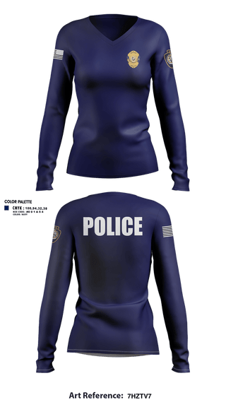 Womens Long Sleeve Vneck Shirt, Otoe-Missouria Police Department, Police, Teamtime, Team time, sublimation, custom sports apparel, team uniforms, spirit wear, spiritwear, sports uniforms, custom shirts, team store, custom team store, fundraiser sports, apparel fundraiser