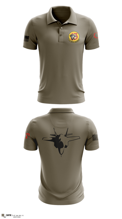 Short Sleeve Performance Polo, 13th Fighter Squadron, Air Force, Teamtime, Team time, sublimation, custom sports apparel, team uniforms, spirit wear, spiritwear, sports uniforms, custom shirts, team store, custom team store, fundraiser sports, apparel fundraiser