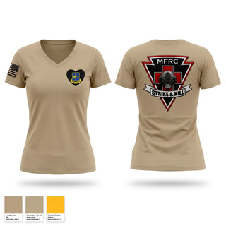 Womens Short Sleeve Vneck Shirt, 2-502 MFRC MED, Army, Teamtime, Team time, sublimation, custom sports apparel, team uniforms, spirit wear, spiritwear, sports uniforms, custom shirts, team store, custom team store, fundraiser sports, apparel fundraiser