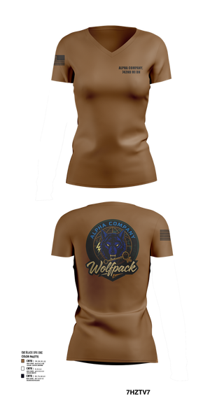 Womens Short Sleeve Vneck Shirt, Alpha Company, 742nd MI BN, , Teamtime, Team time, sublimation, custom sports apparel, team uniforms, spirit wear, spiritwear, sports uniforms, custom shirts, team store, custom team store, fundraiser sports, apparel fundraiser